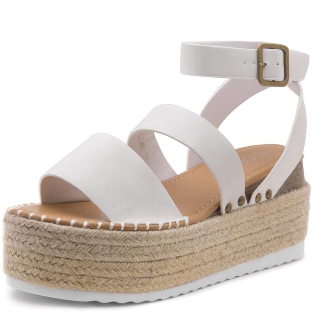 white sandals